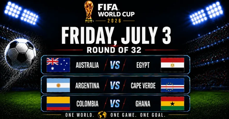 WORLD CUP ROUND OF 32 KICKS OFF TODAY! Australia vs. Egypt, Argentina vs. Cape Verde & Colombia vs. Ghana - BET WITH WANEJOBETS FOR EXCLUSIVE PROMOTIONS